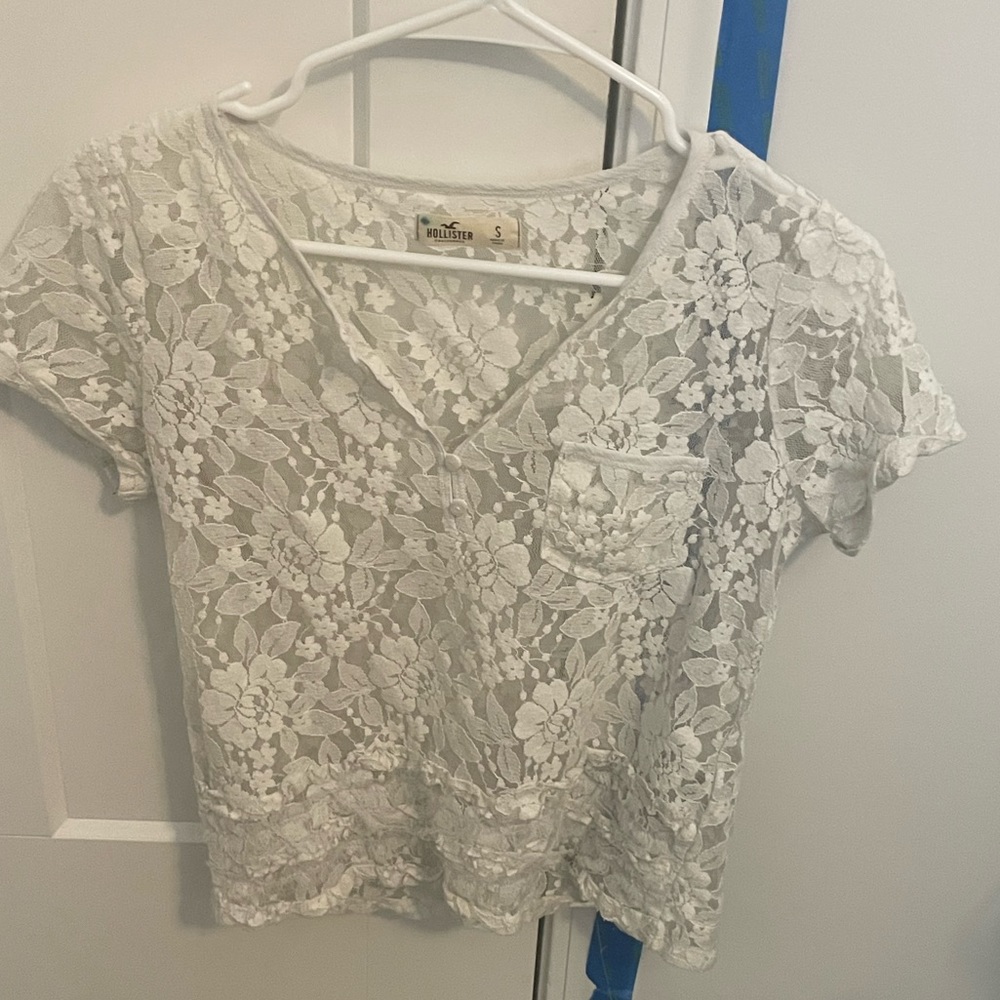White see thru cover crop top